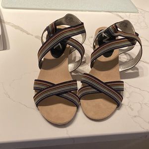Multi colored wedge sandal size 10